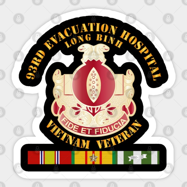 93rd Evacuation Hospital - Vietnam Vet w SVC Ribbons Sticker by twix123844